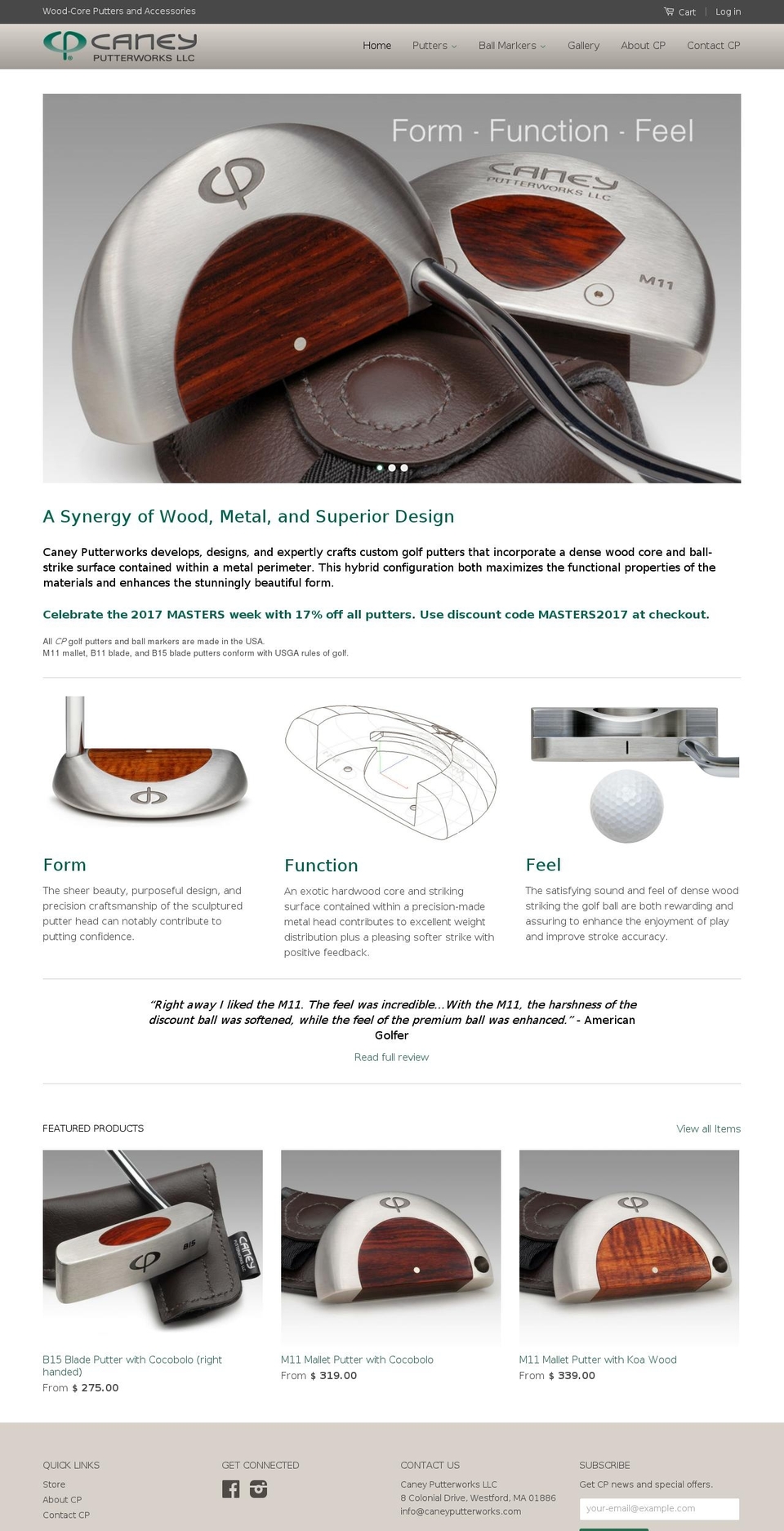 caneyputterworks.com shopify website screenshot