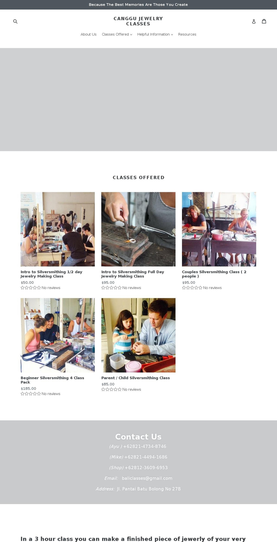 canggujewelryclasses.com — Shopify storefront screenshot
