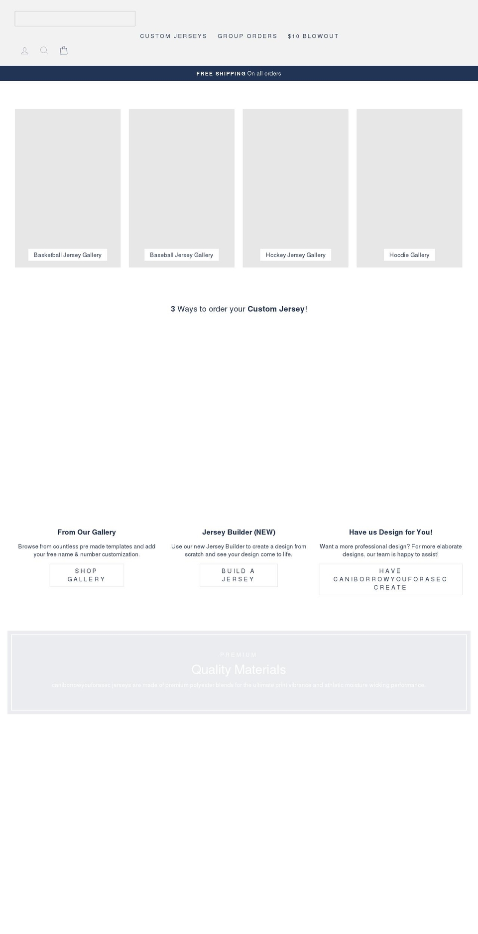 caniborrowyouforasec.com shopify website screenshot