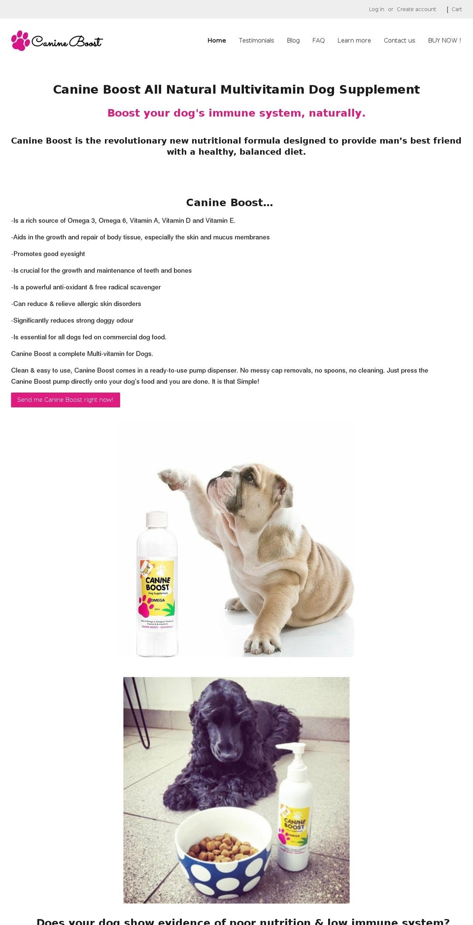 canineboost.com.au shopify website screenshot