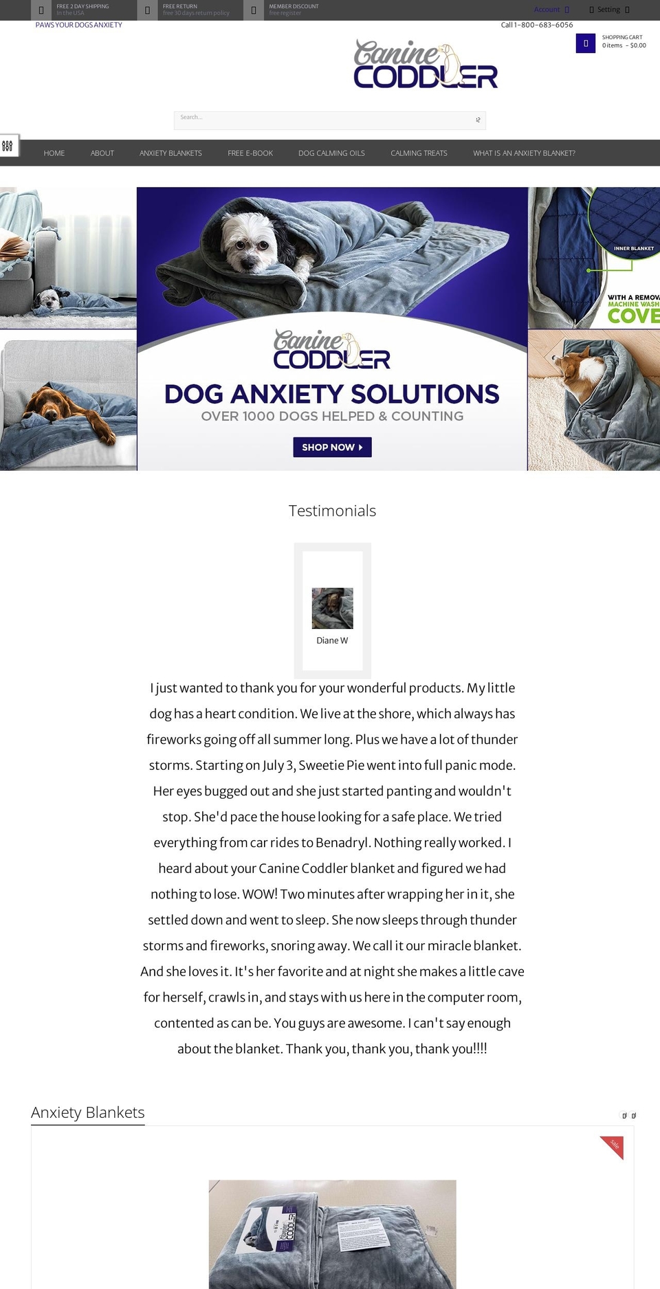 caninecoddler.com — Shopify storefront screenshot