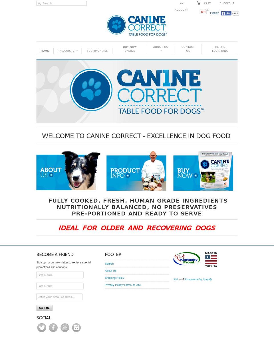 caninecorrect.com shopify website screenshot