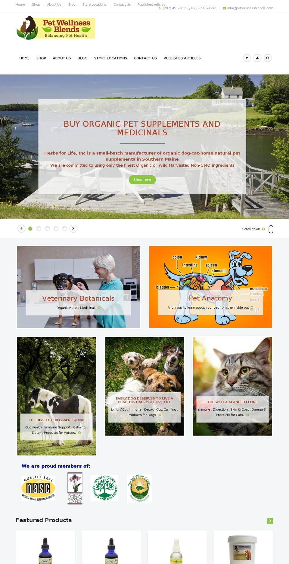 caninenaturalproducts.com shopify website screenshot