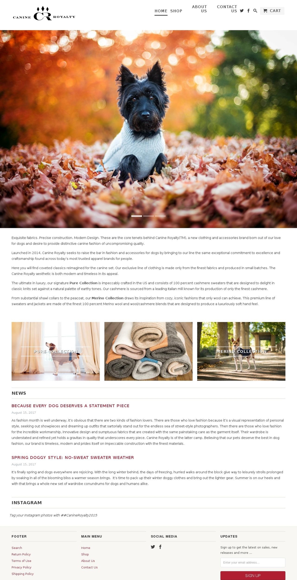 canineroyalty.com — Shopify storefront screenshot
