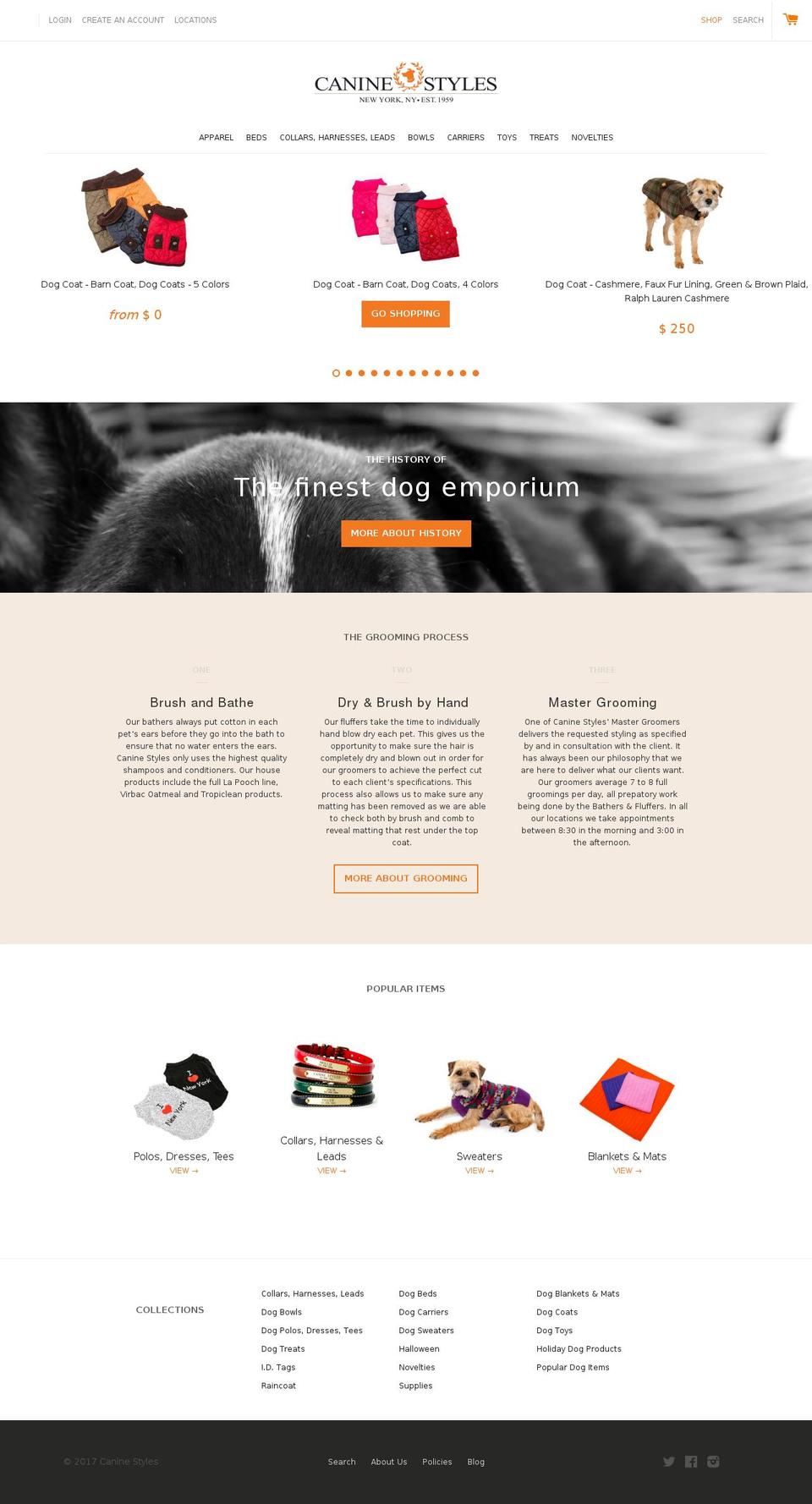 caninestyles.com shopify website screenshot