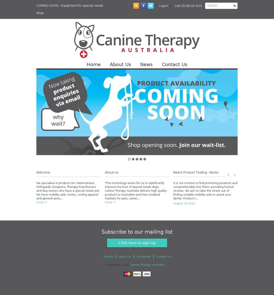 caninetherapyaustralia.com — Shopify storefront screenshot