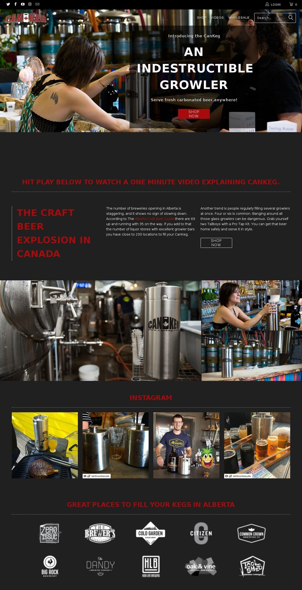 cankegs.com — Shopify storefront screenshot
