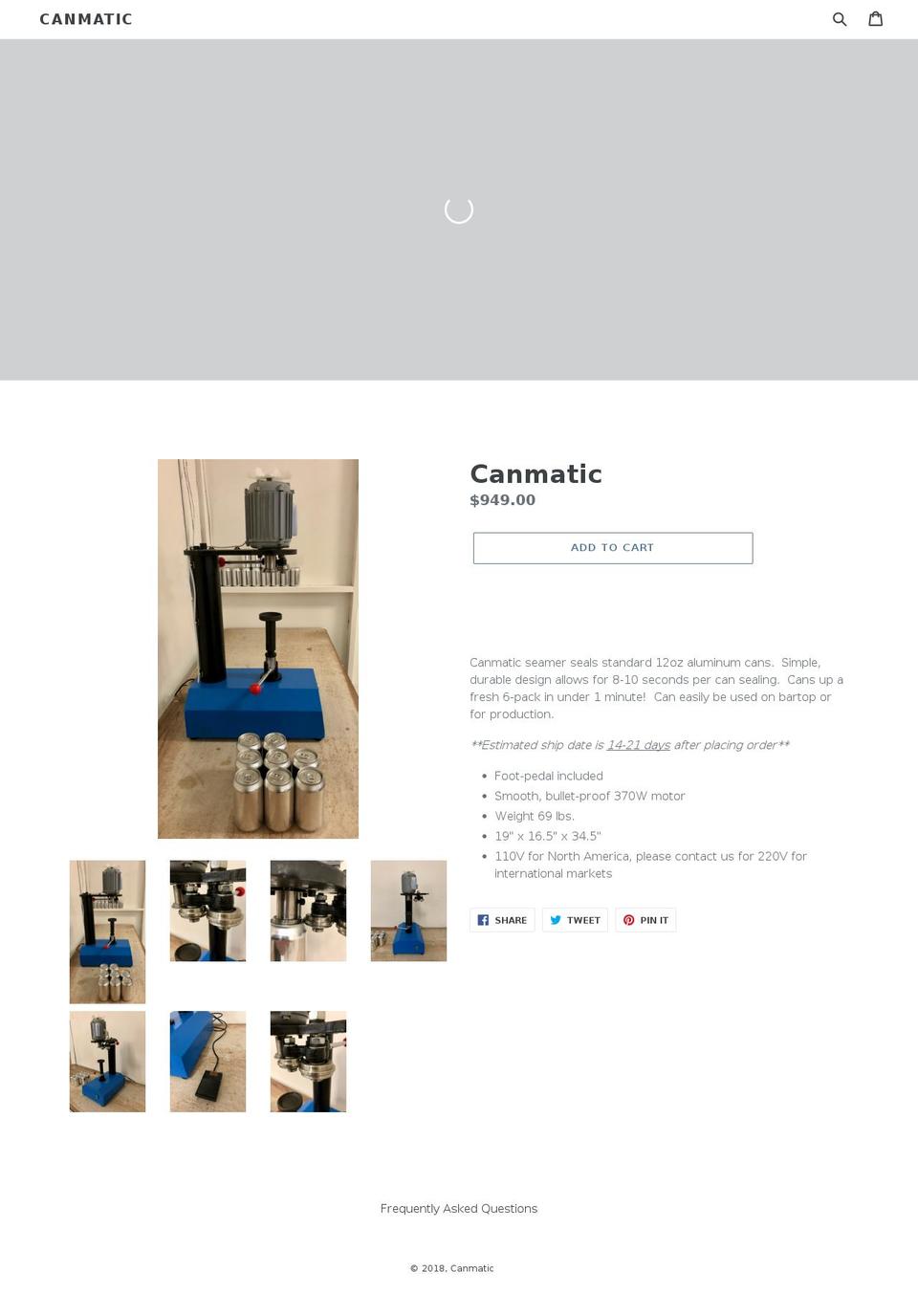 canmatic.com — Shopify storefront screenshot