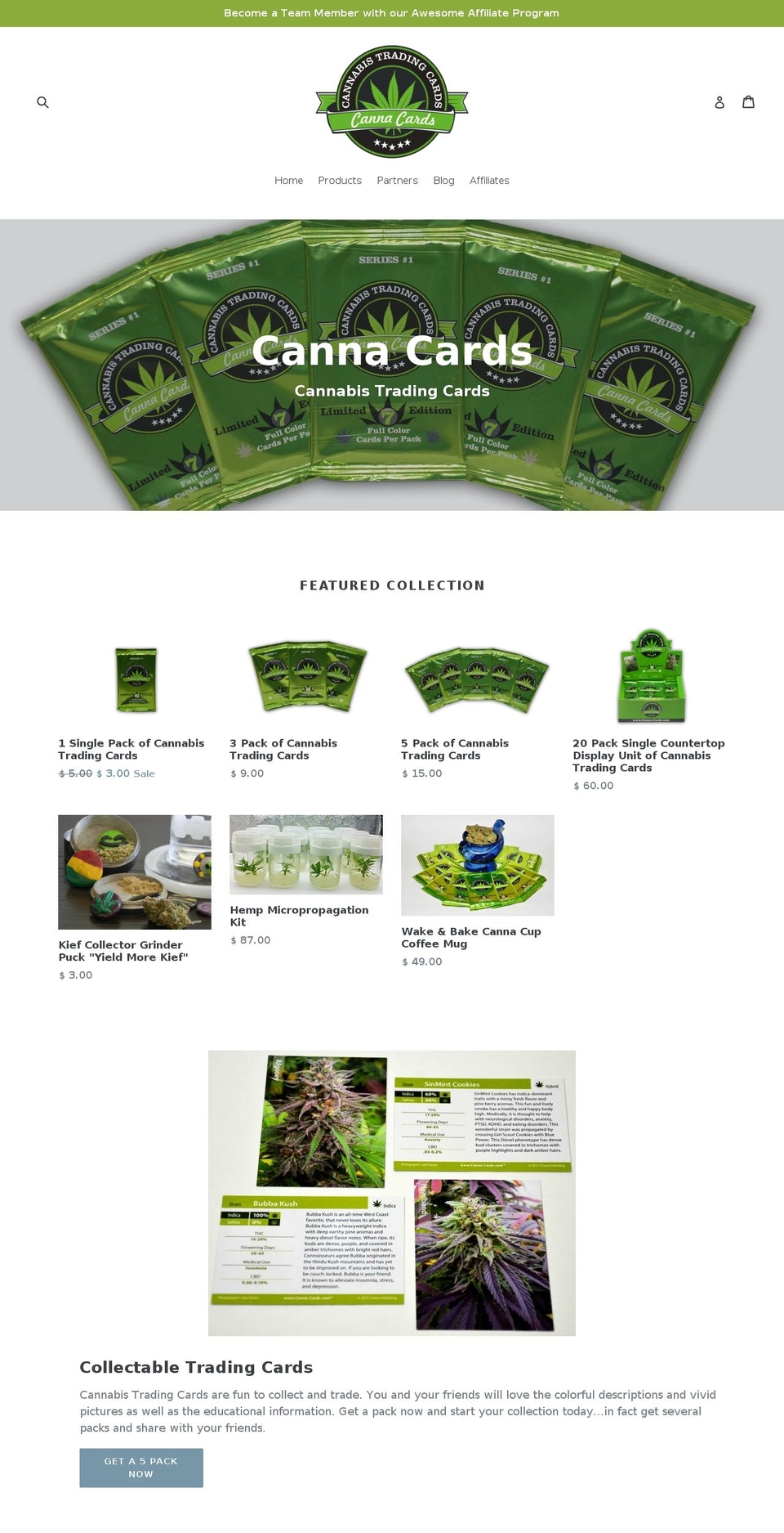 canna-cards.com shopify website screenshot