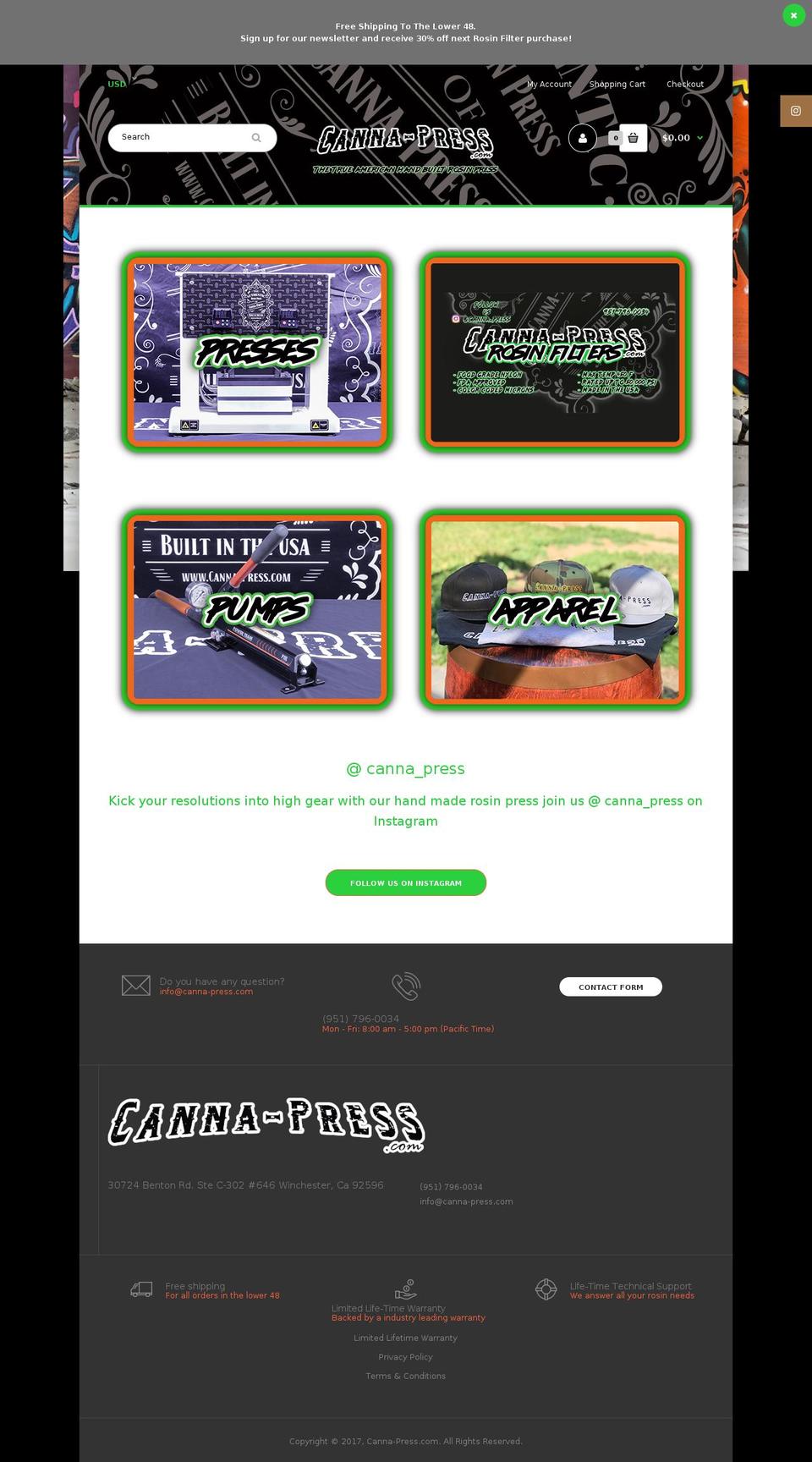 canna-press.com — Shopify storefront screenshot