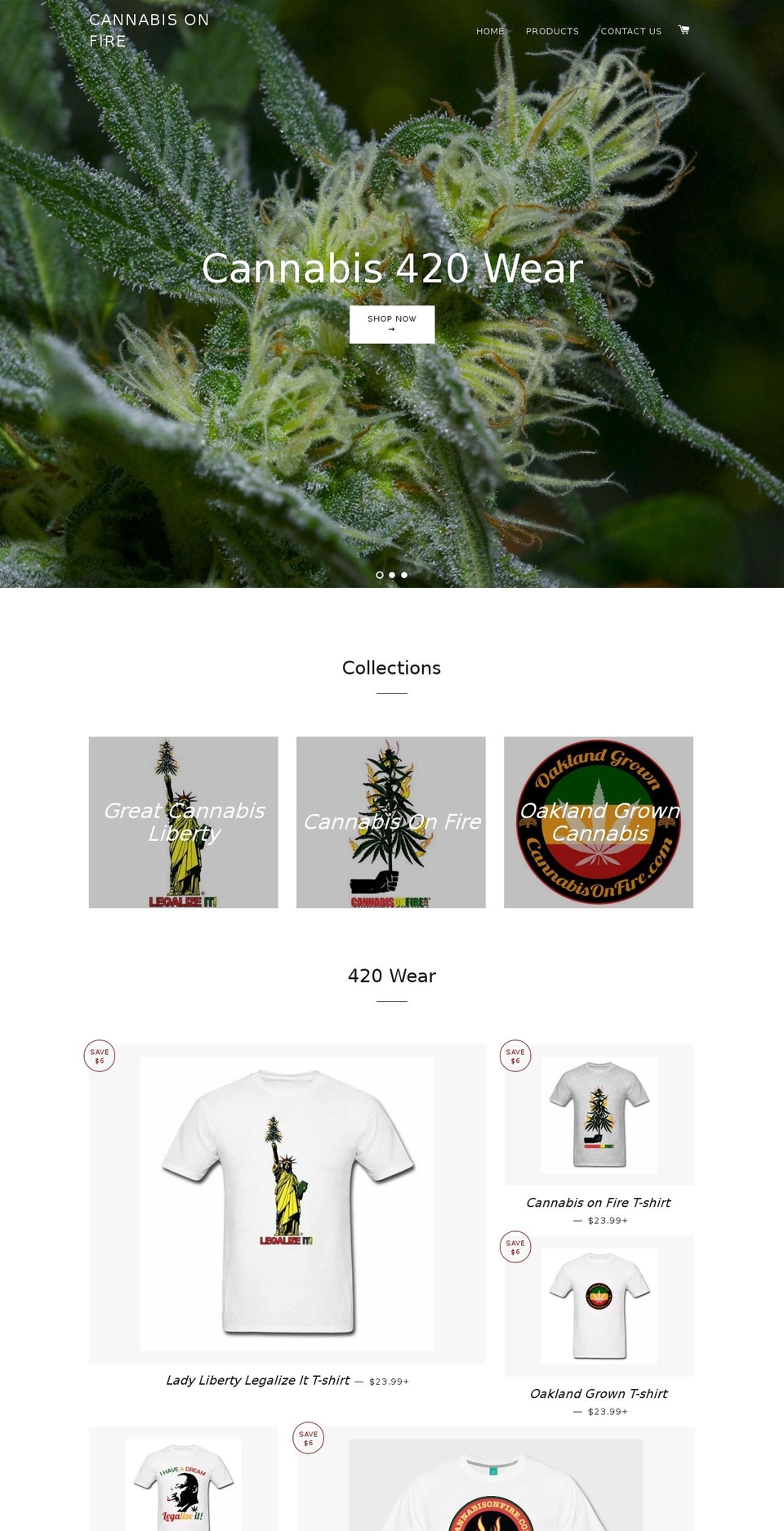 cannabis420wear.com — Shopify storefront screenshot