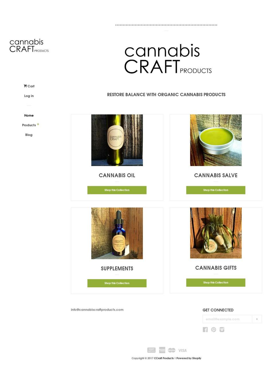 cannabiscraftproducts.com shopify website screenshot