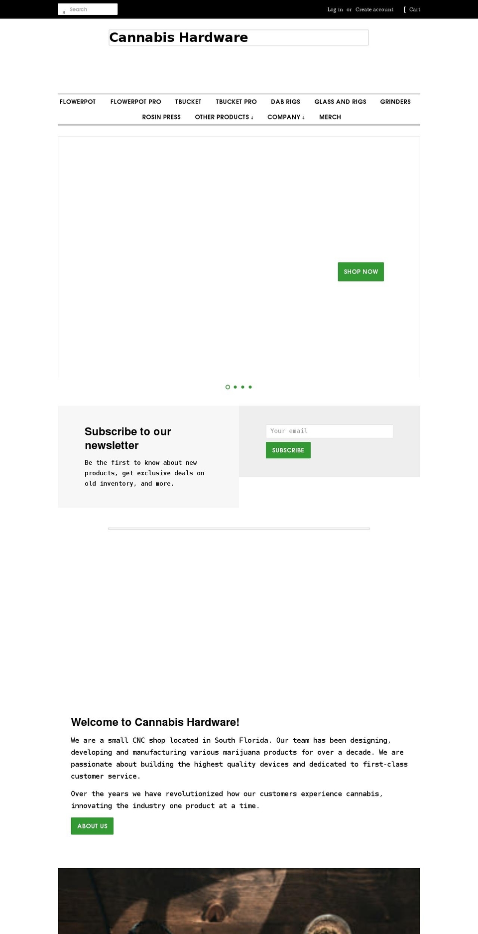 cannabishardware.com shopify website screenshot