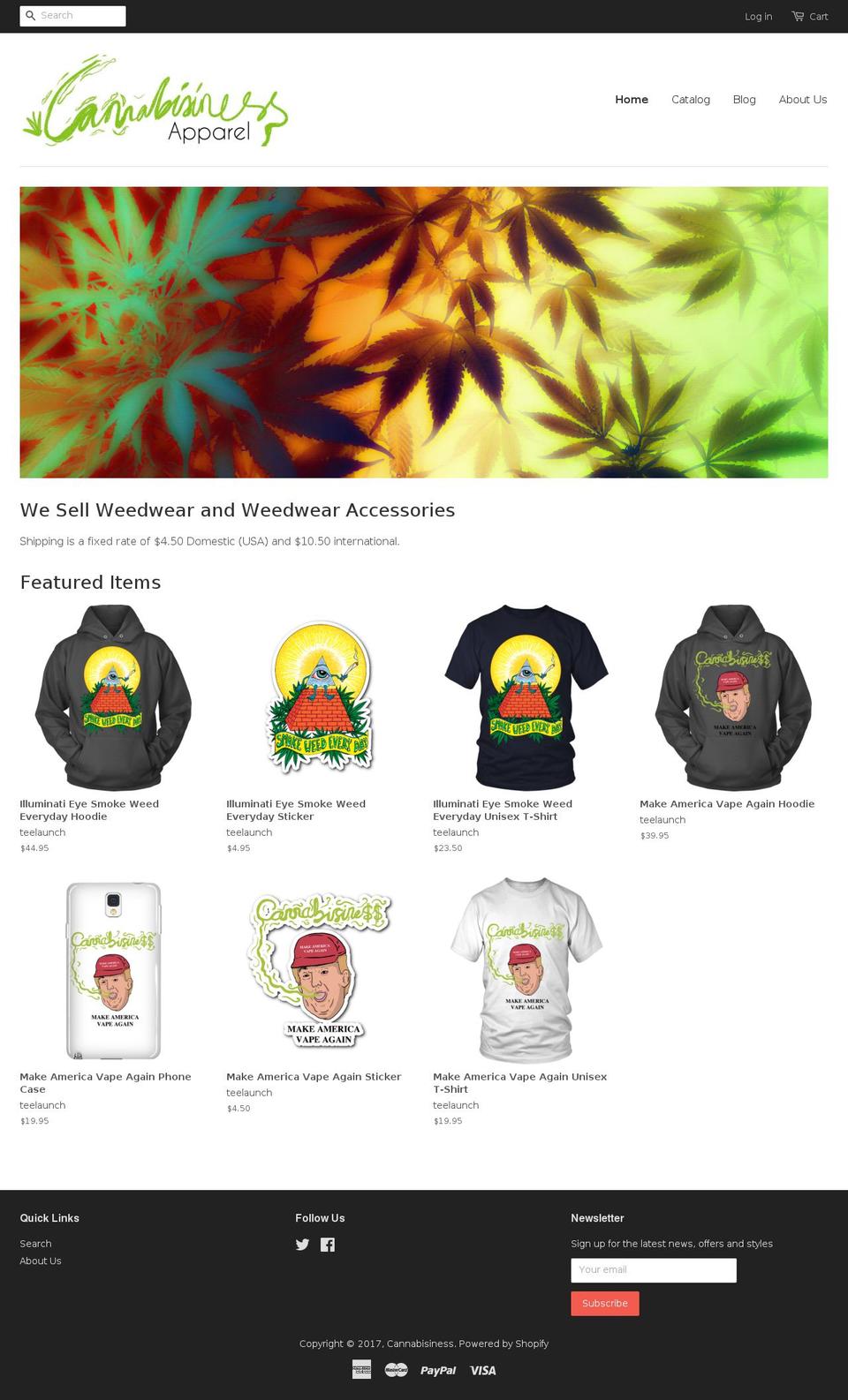 cannabisiness420.com shopify website screenshot