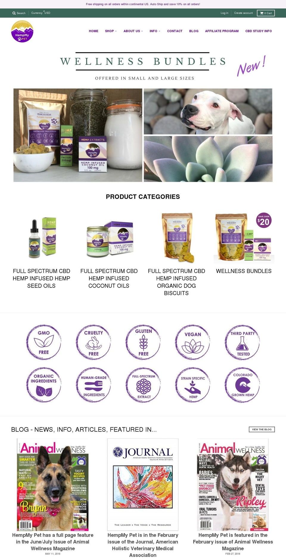 cannabisoildogs.com — Shopify storefront screenshot