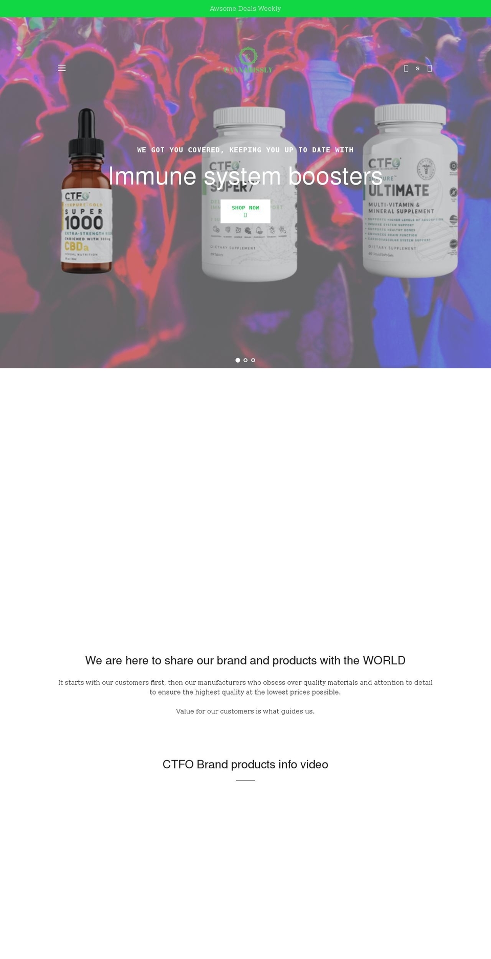 cannabissly.com shopify website screenshot