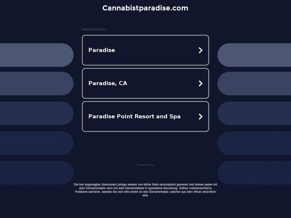 cannabistparadise.com — Shopify storefront screenshot