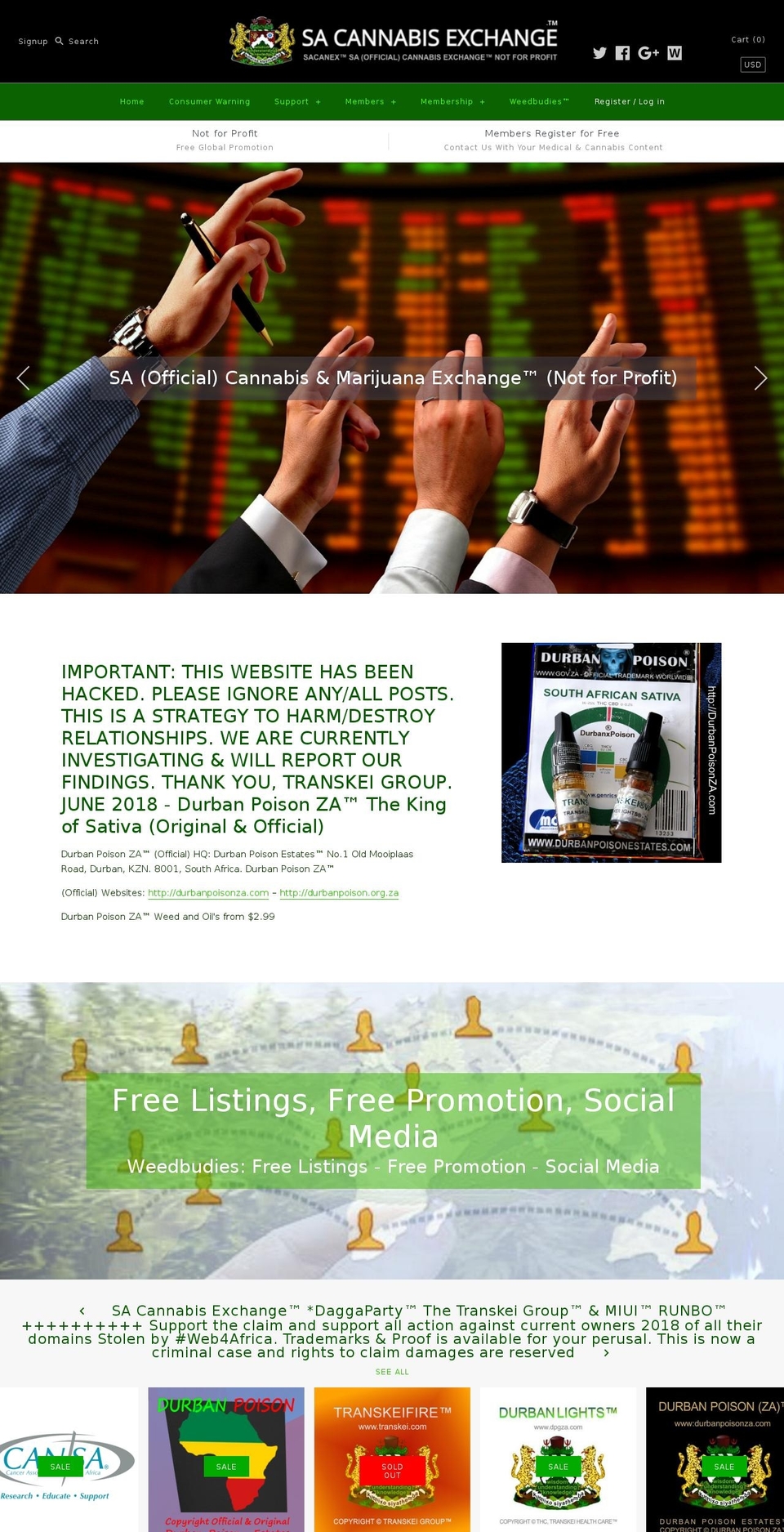 cannabisza.com — Shopify storefront screenshot