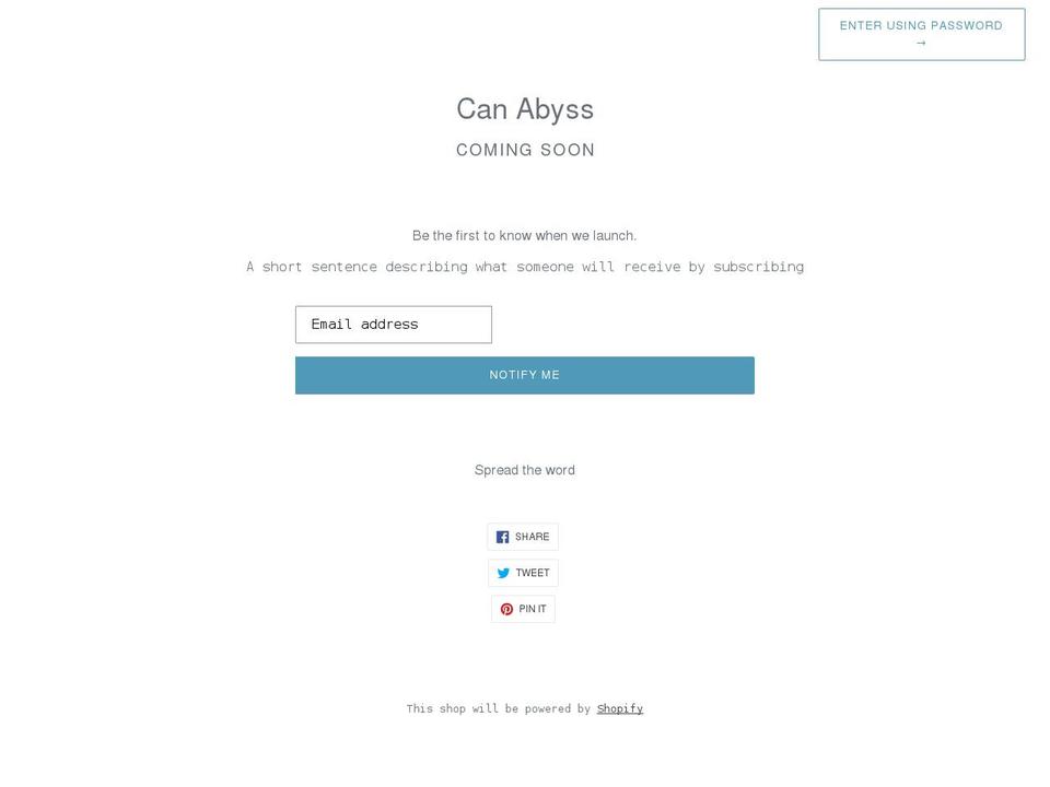 cannabyssstorage.com — Shopify storefront screenshot