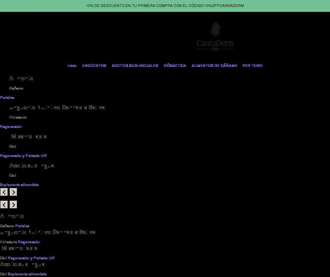 cannaderm.cl shopify website screenshot