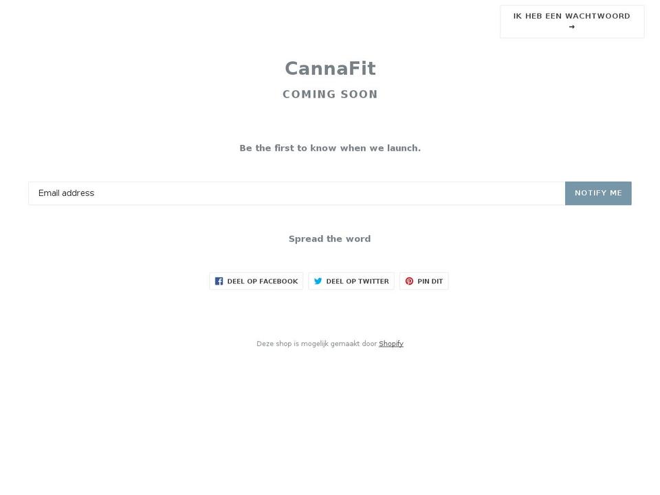 cannafit.nl shopify website screenshot