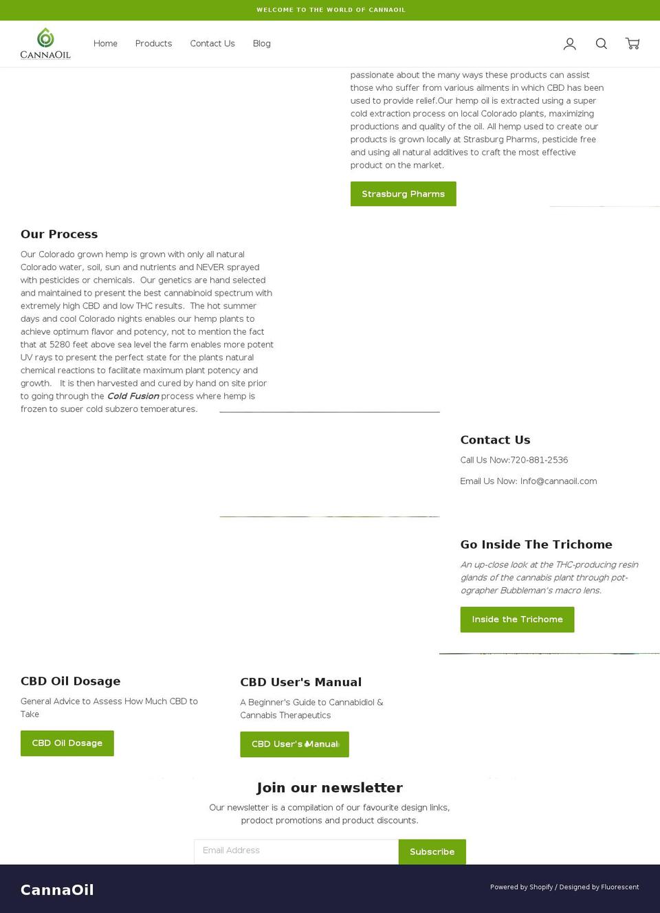 cannaoilshop.com shopify website screenshot