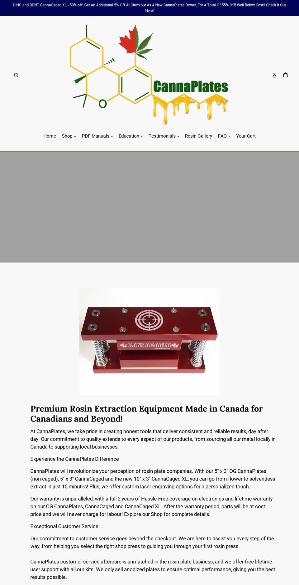 canna Shopify theme site example cannaplates.ca