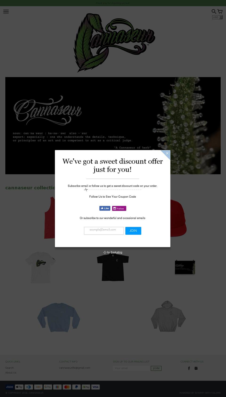 cannaseurlife.com — Shopify storefront screenshot