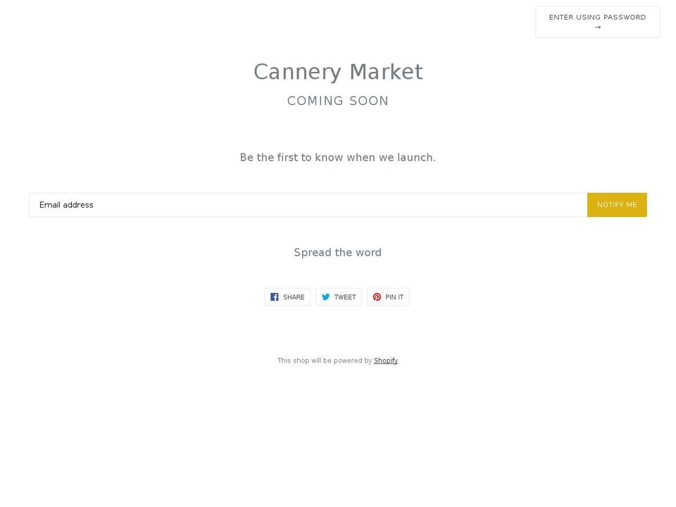 cannerymarket.net shopify website screenshot