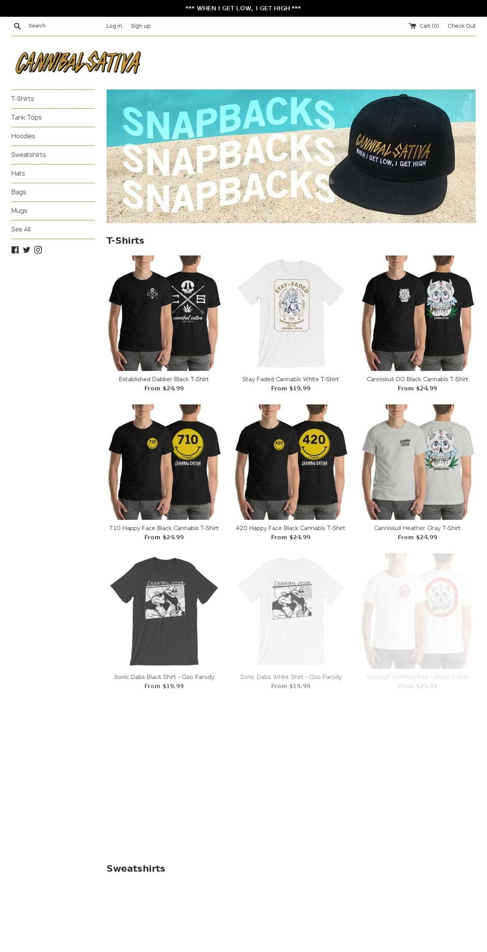 cannibalsativa.com shopify website screenshot