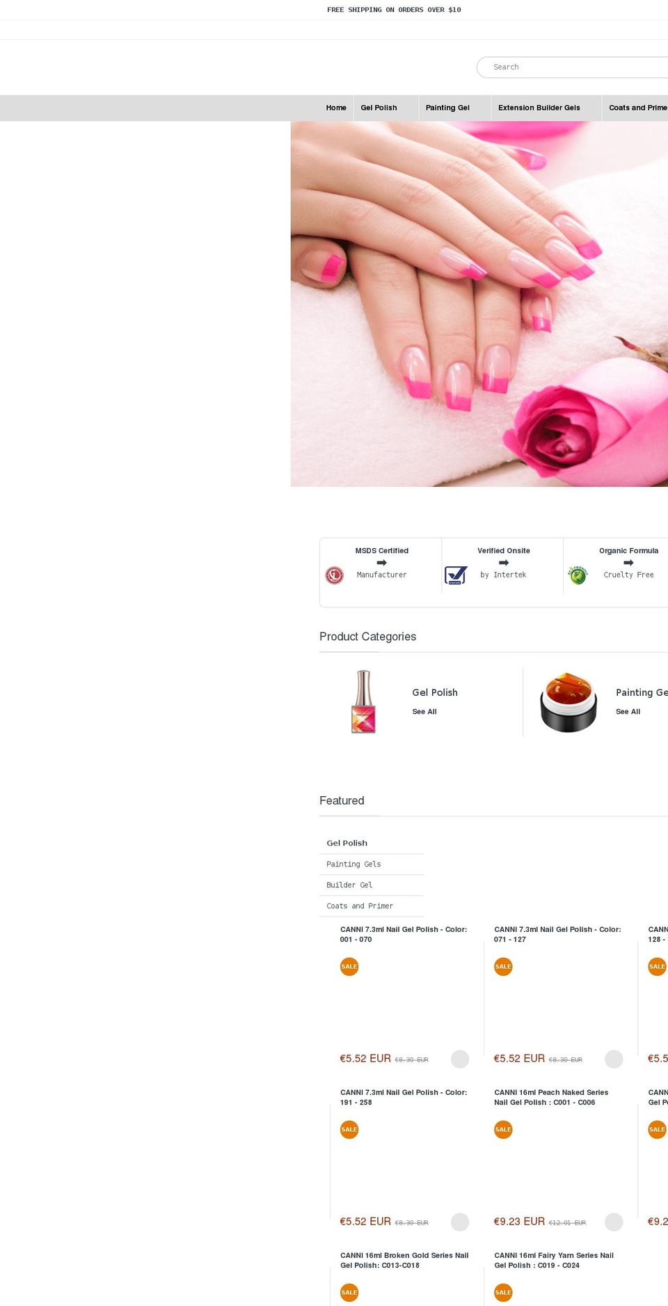 cannigelpolish.com shopify website screenshot