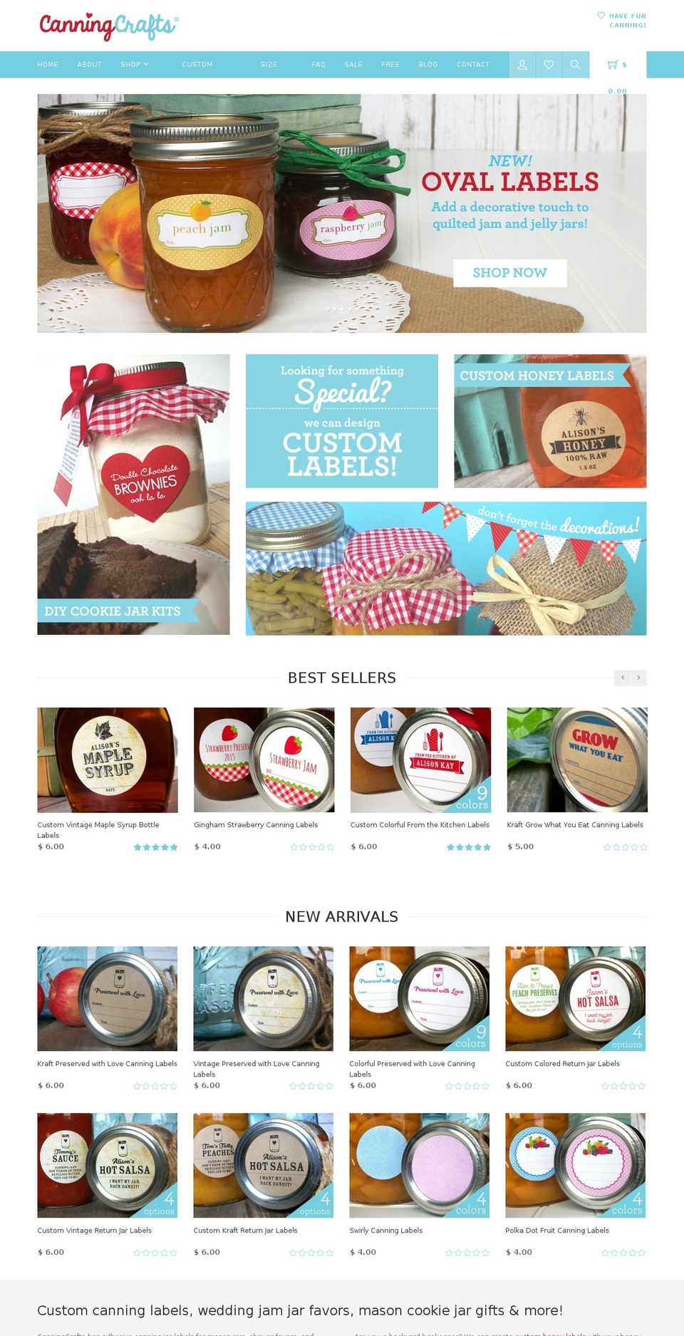 canningcrafts.com shopify website screenshot