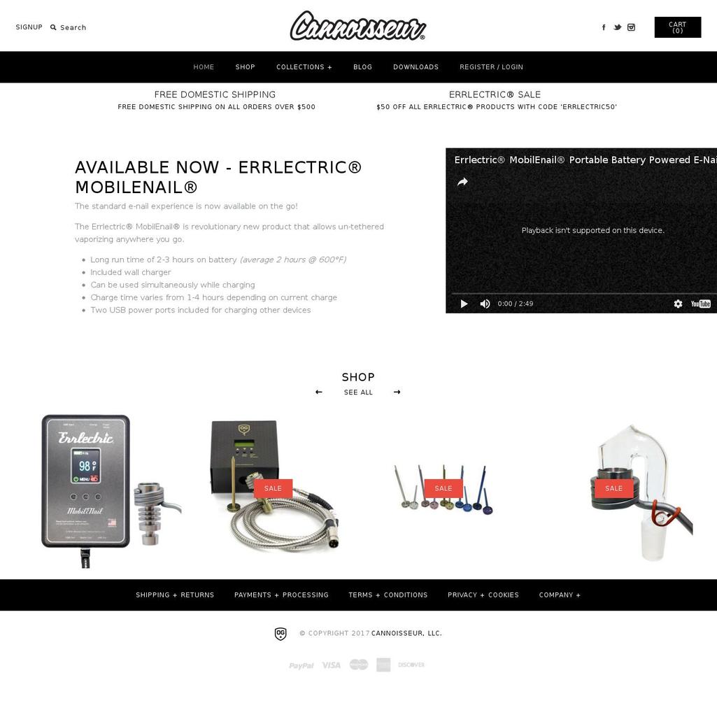 cannoisseur.com shopify website screenshot