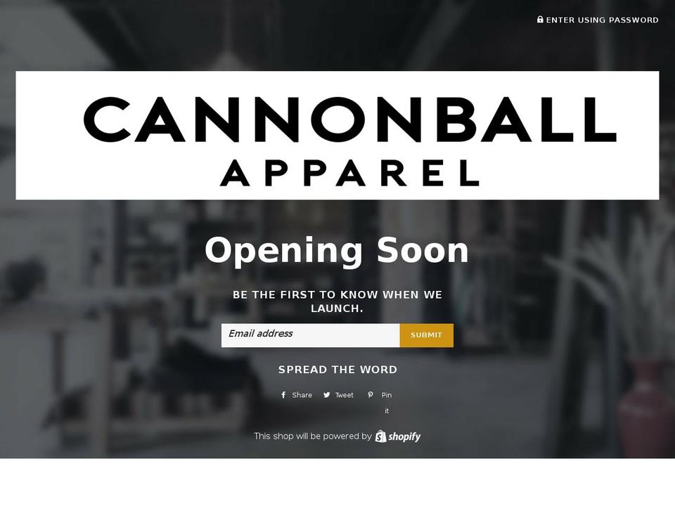 cannonballshop.com — Shopify storefront screenshot