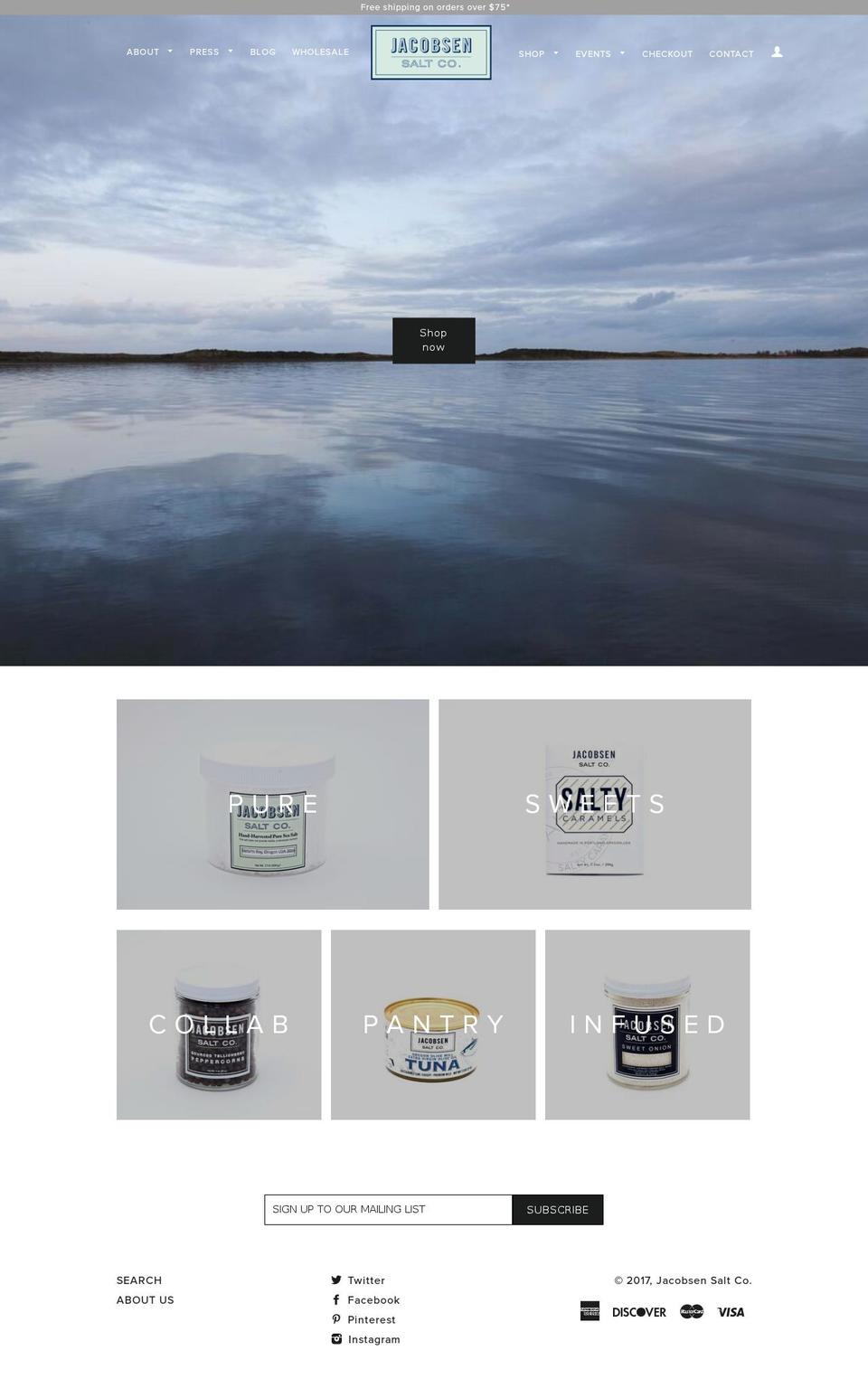 Jacobsen-Media Drink Shopify theme site example cannonbeachsalt.com