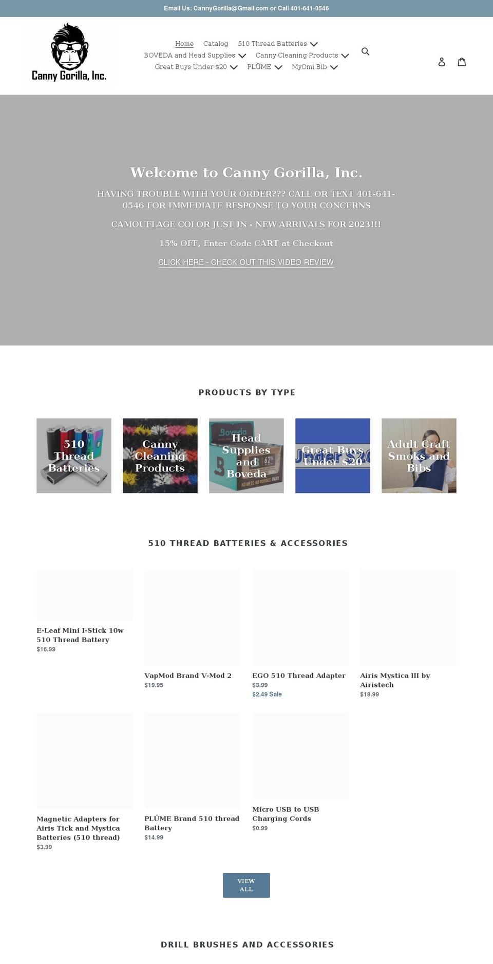 cannygorilla.com shopify website screenshot