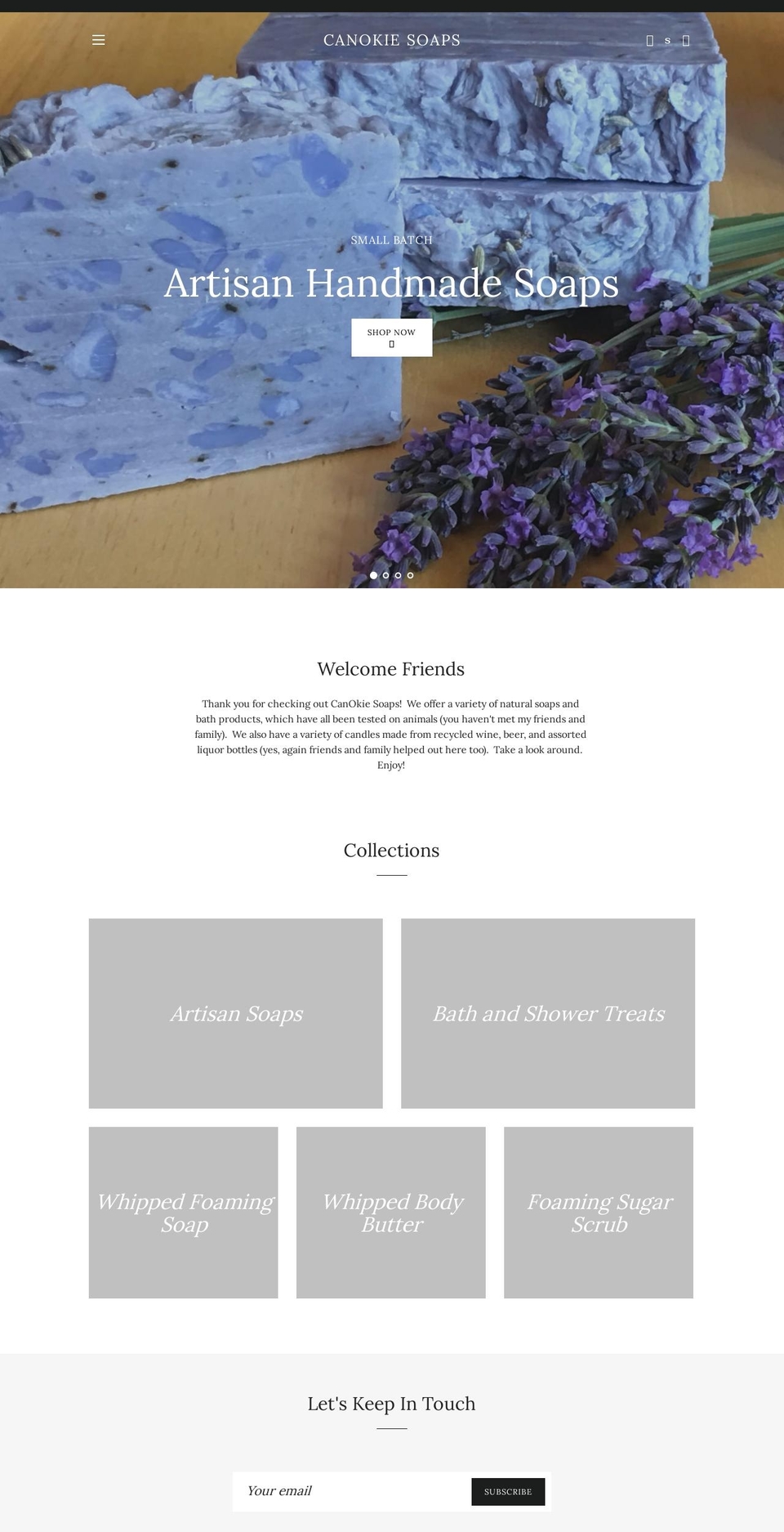 canokiesoaps.com shopify website screenshot