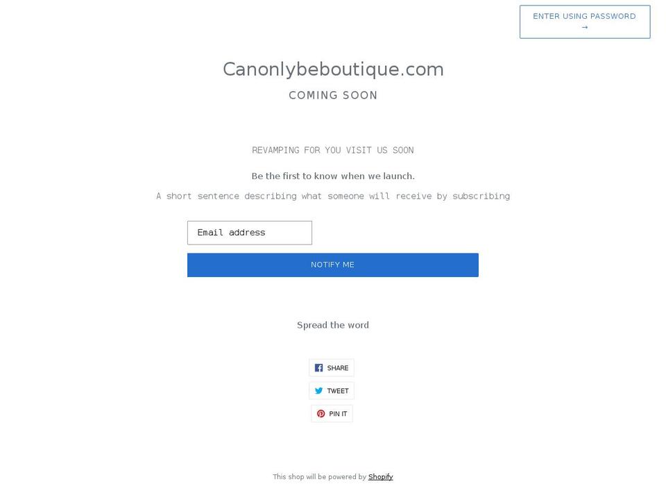 canonlybeboutique.com shopify website screenshot