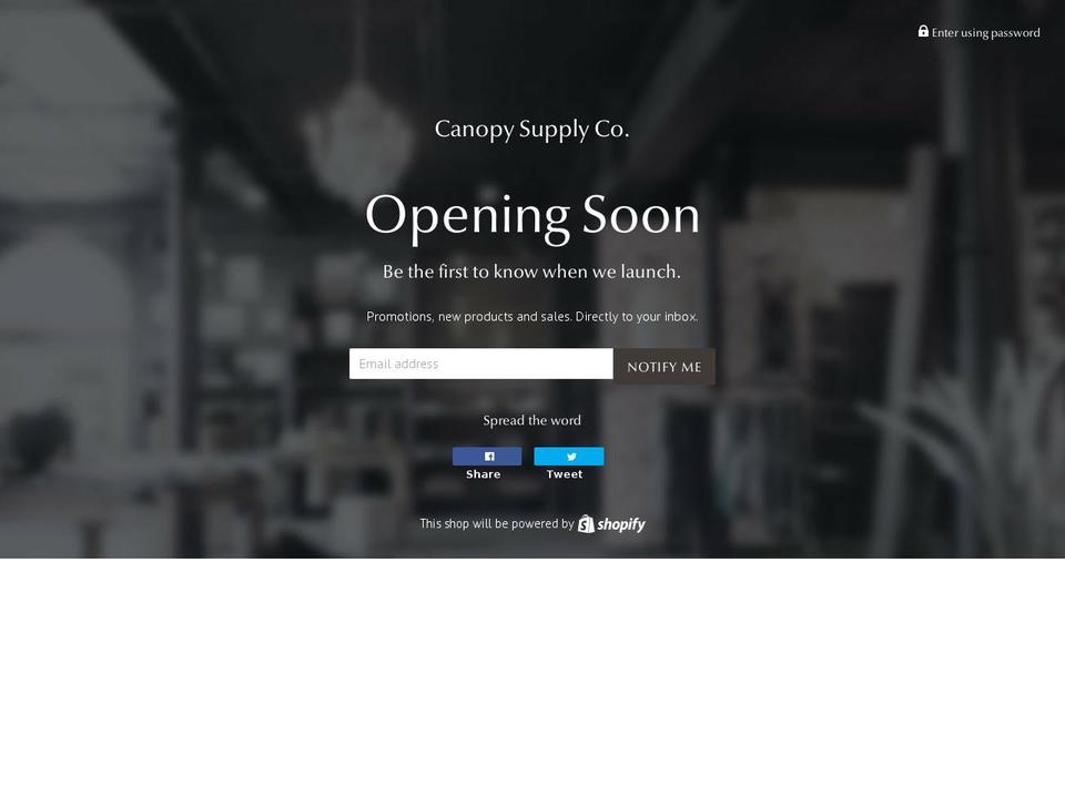 canopysupplyco.com shopify website screenshot