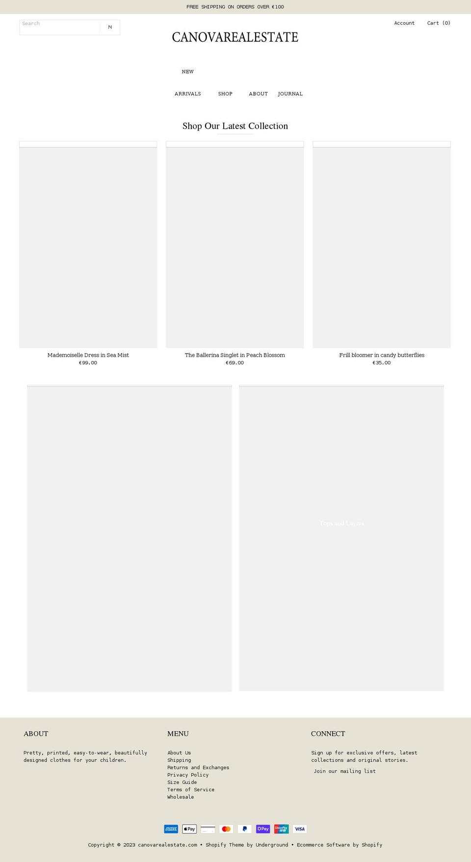 canovarealestate.com — Shopify storefront screenshot