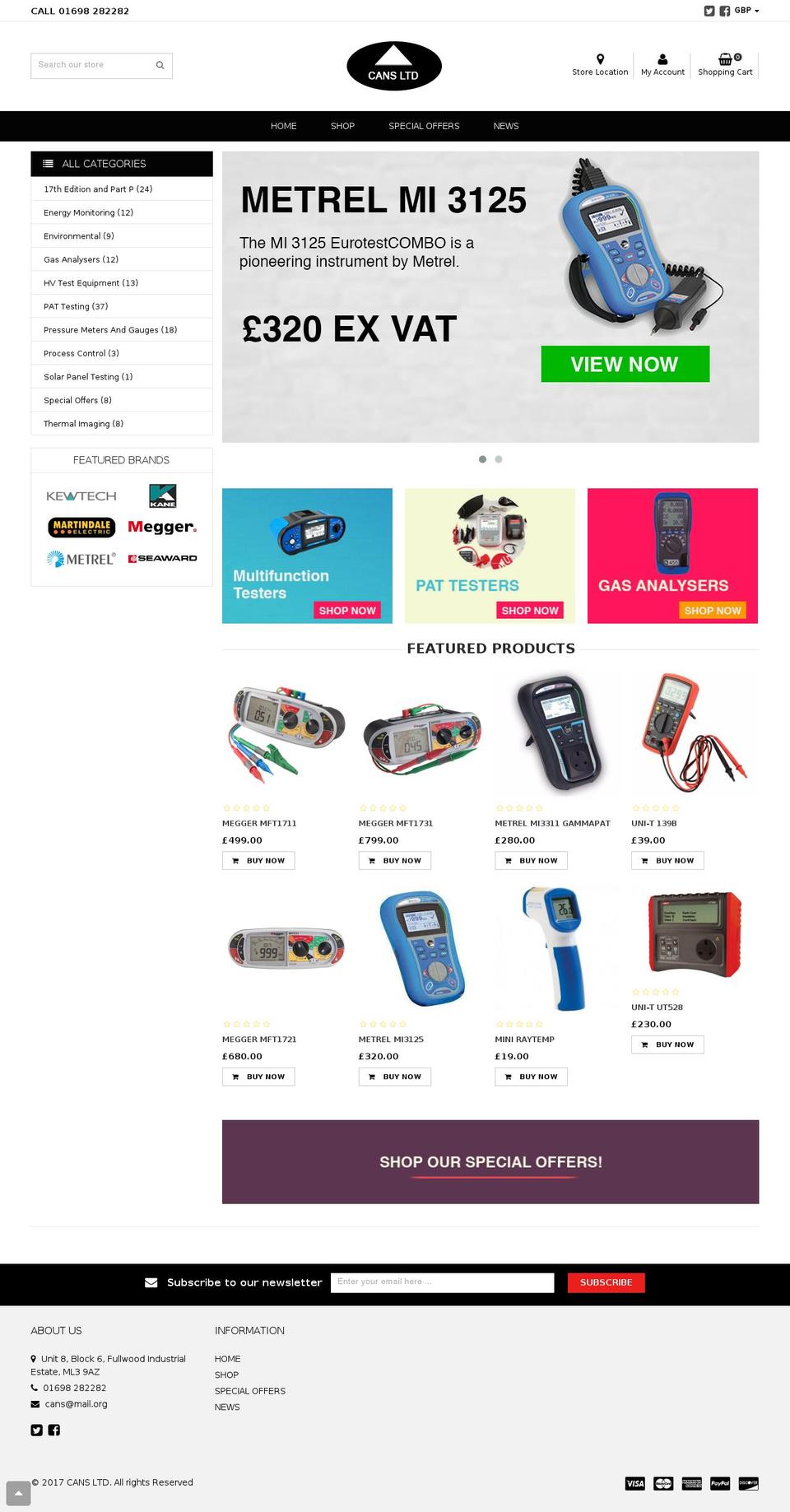 canslimited.com shopify website screenshot