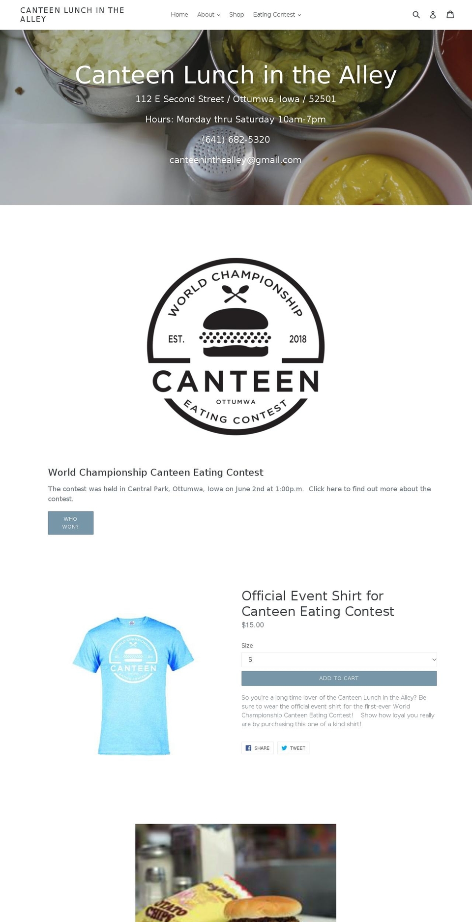 canteenottumwa.com shopify website screenshot