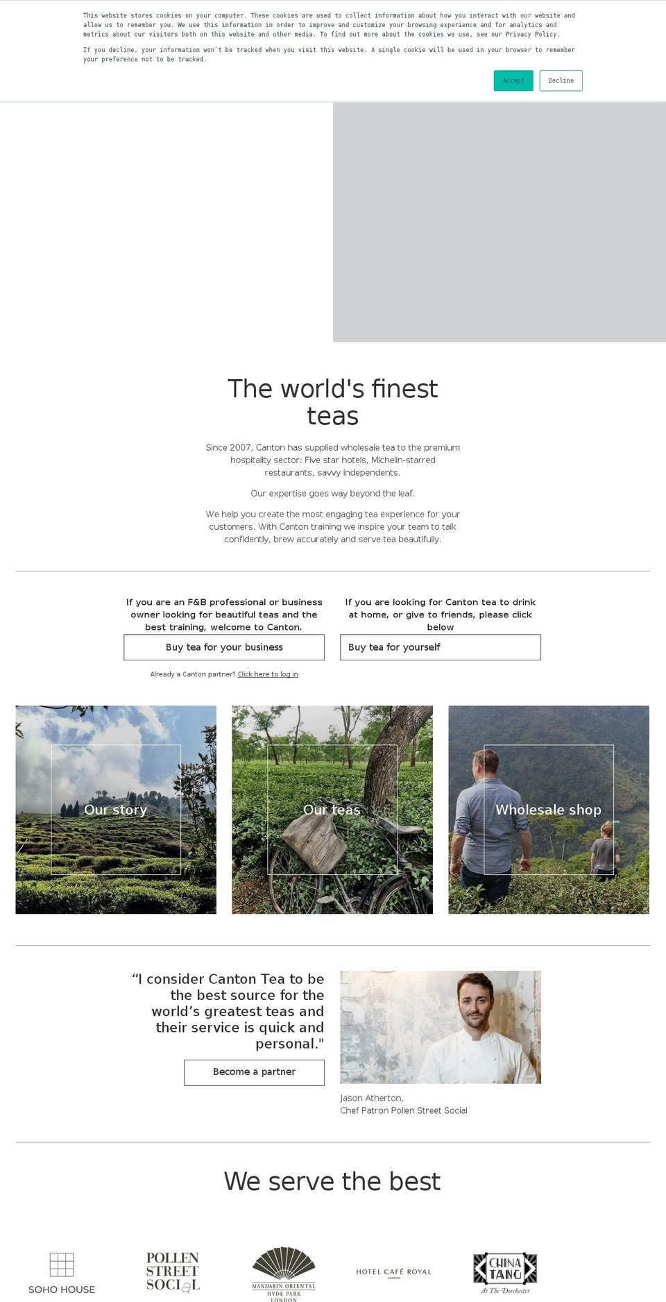 cantontea.com shopify website screenshot