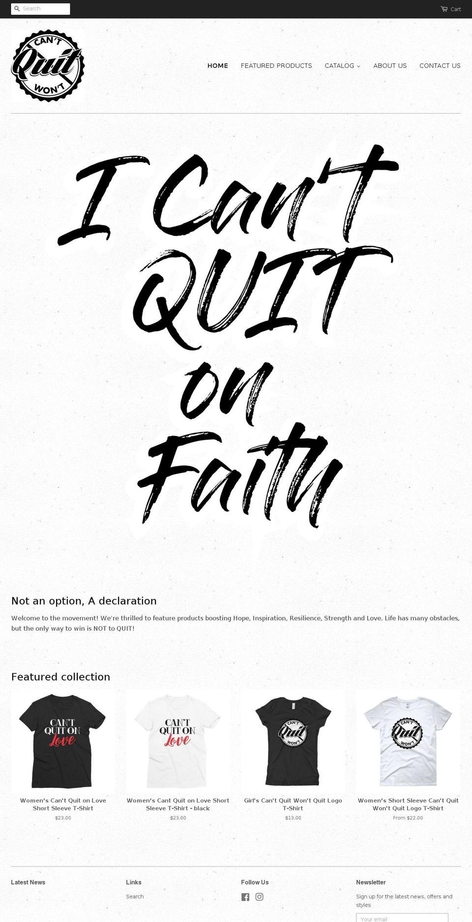 cantquitwontquit.com shopify website screenshot