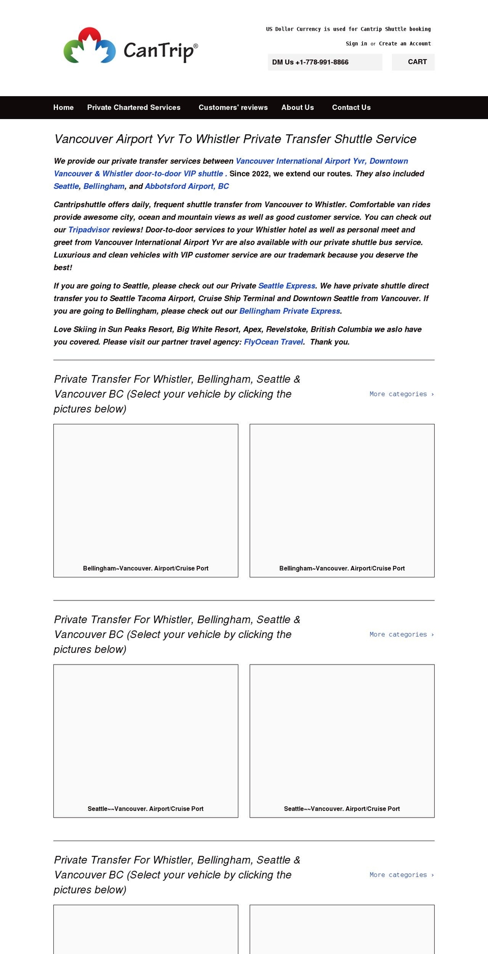 cantripshuttle.com shopify website screenshot