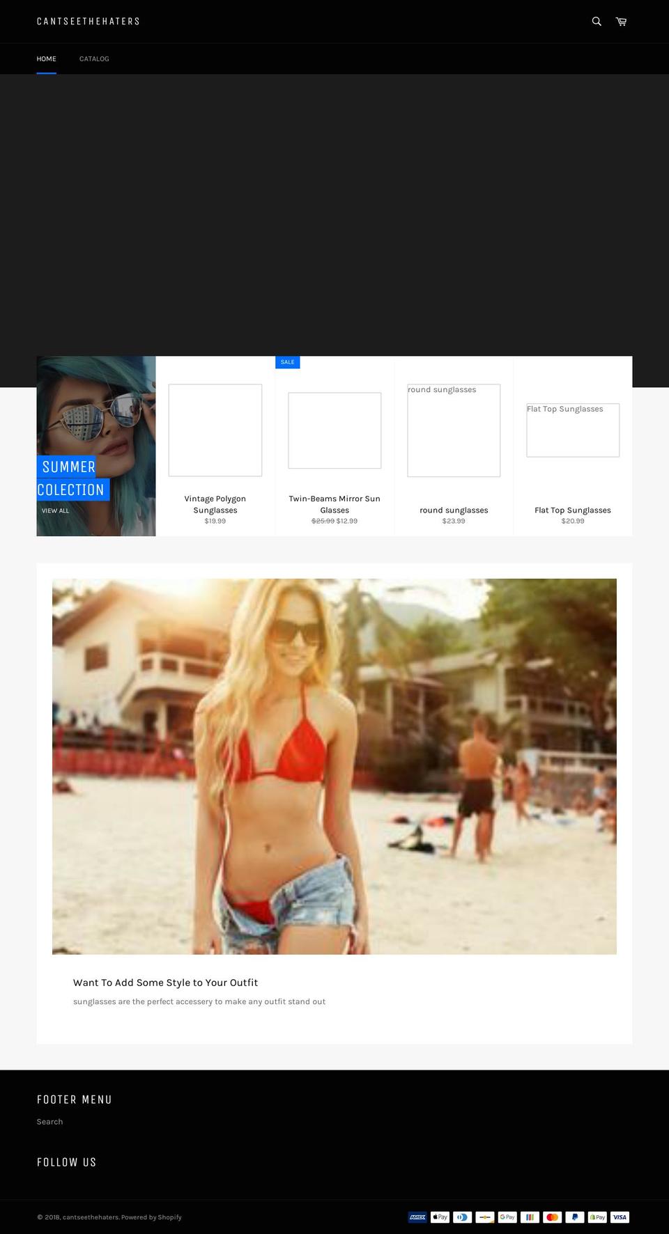 cantseethehaters.com — Shopify storefront screenshot