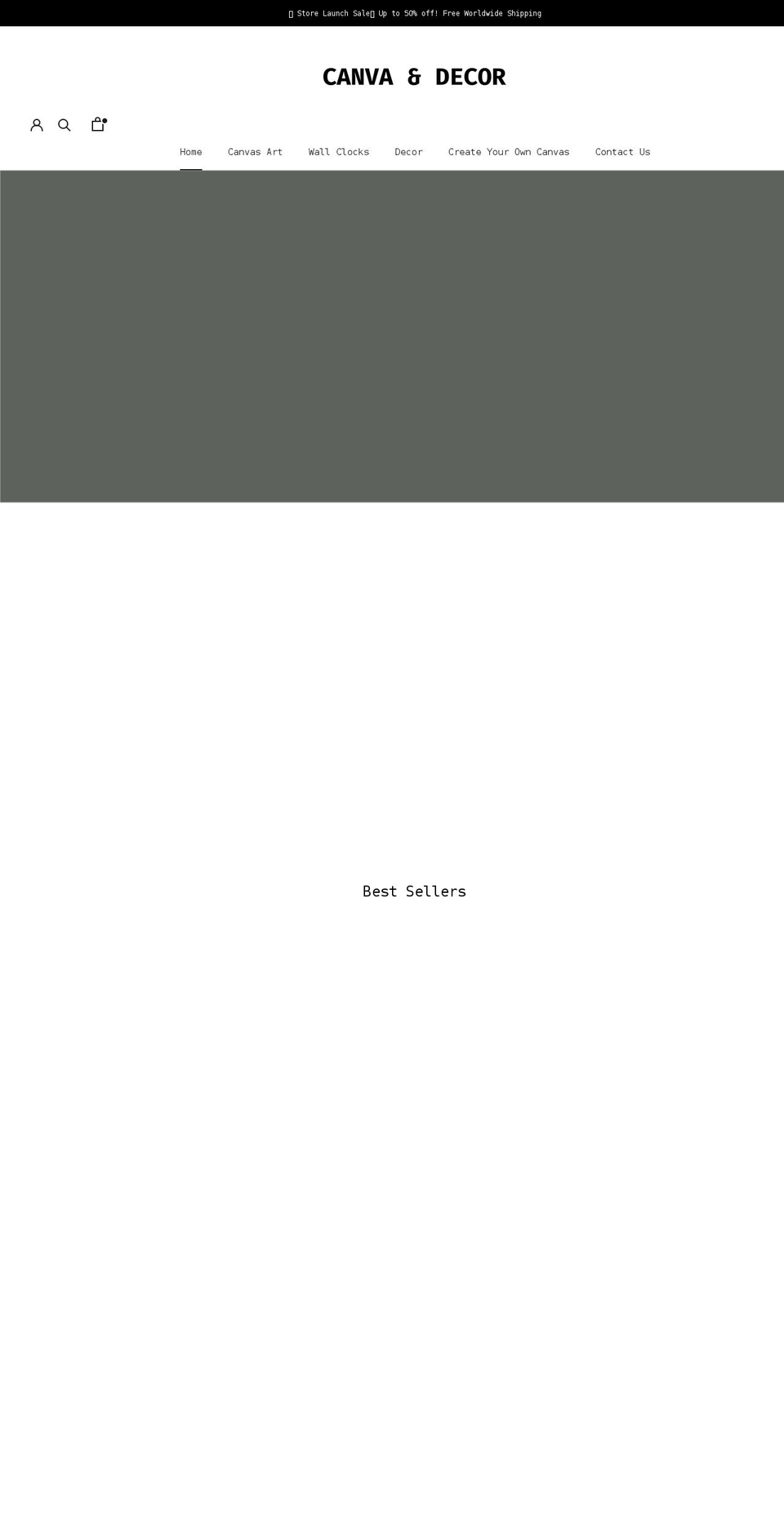 canvaanddecor.com shopify website screenshot