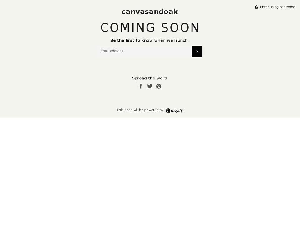 canvasandoak.com — Shopify storefront screenshot