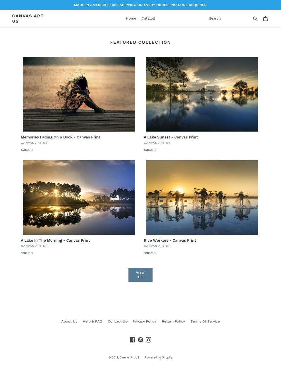 canvasart.us shopify website screenshot