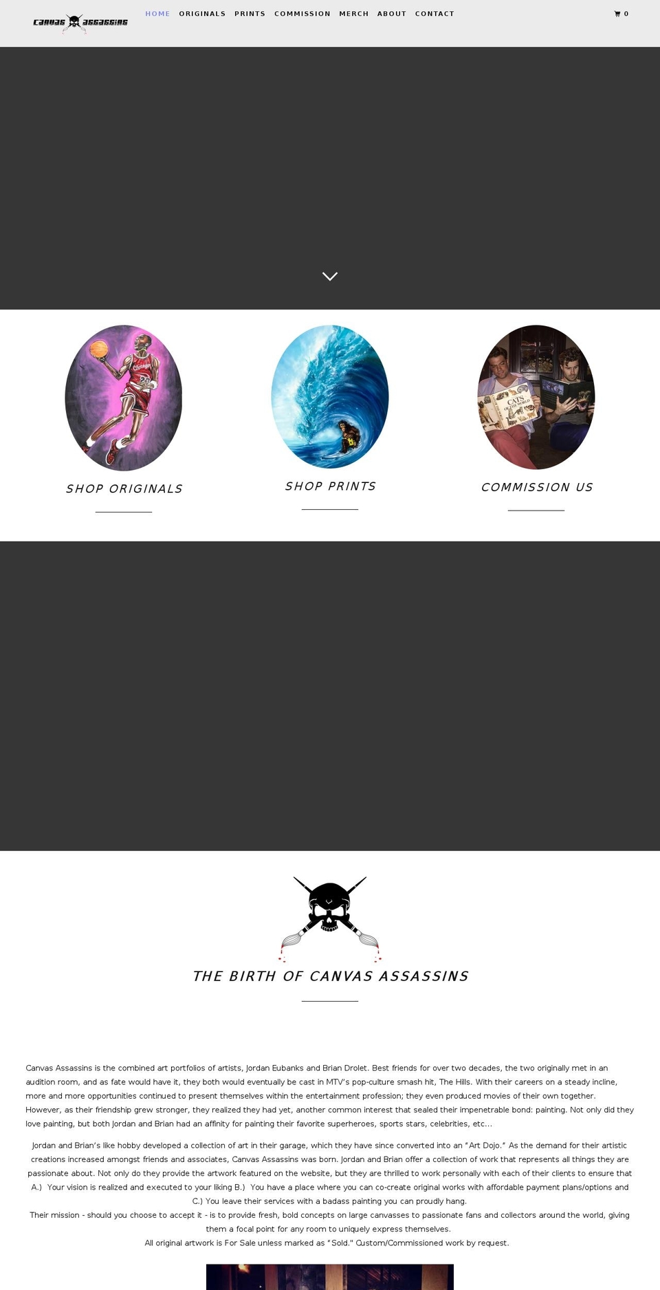 canvasassassins.com — Shopify storefront screenshot